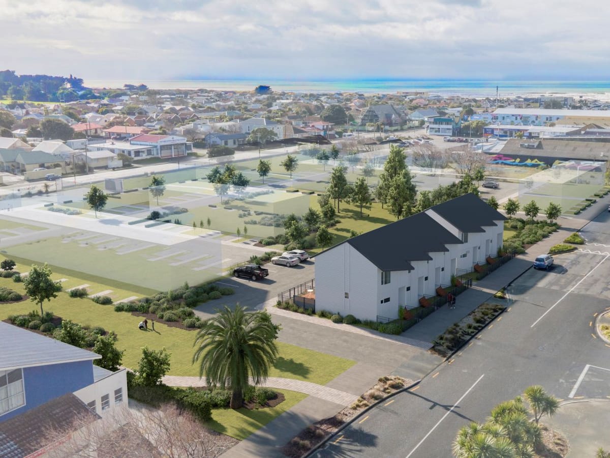 Seaview stage one residential development render aerial view